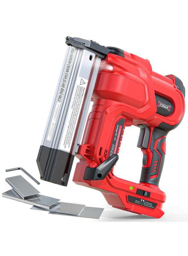 DIYtoolifz مسدس دبابيس 18GA لاسلكي 2" متوافق مع Milwaukee 18V (أداة فقط)، مسدس دبابيس/مشابك 2 في 1، بدون أدوات لعلاج الانسداد، عمق قابل للتعديل، وضعين مع 400 دبوس/مشبك لأعمال النجارة، النجارة - Image 1