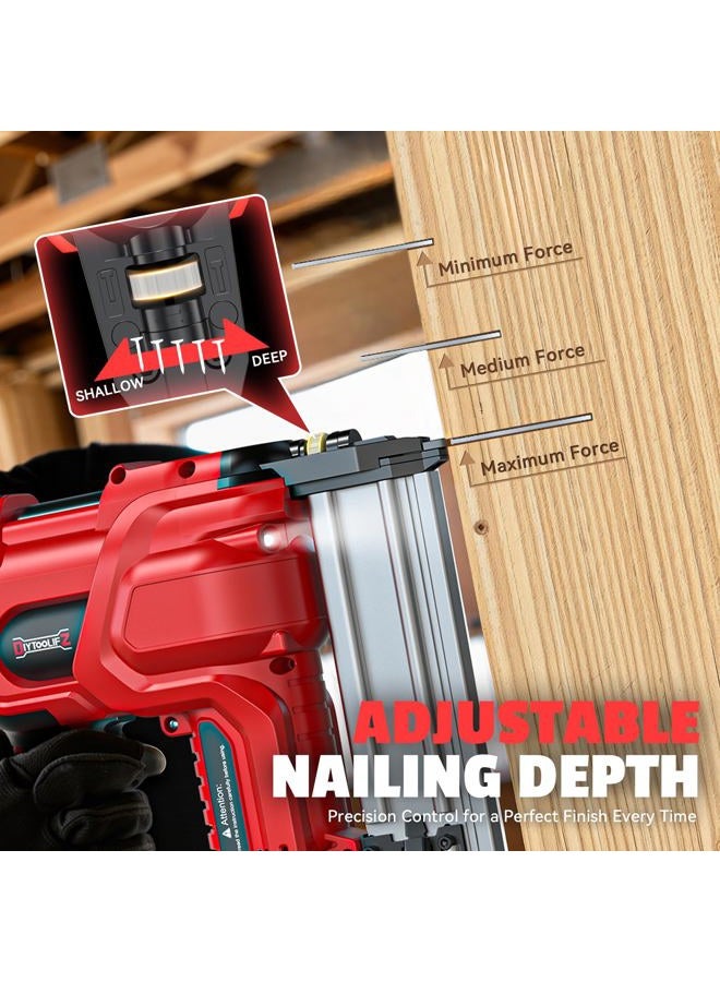 DIYtoolifz مسدس دبابيس 18GA لاسلكي 2" متوافق مع Milwaukee 18V (أداة فقط)، مسدس دبابيس/مشابك 2 في 1، بدون أدوات لعلاج الانسداد، عمق قابل للتعديل، وضعين مع 400 دبوس/مشبك لأعمال النجارة، النجارة - Image 5
