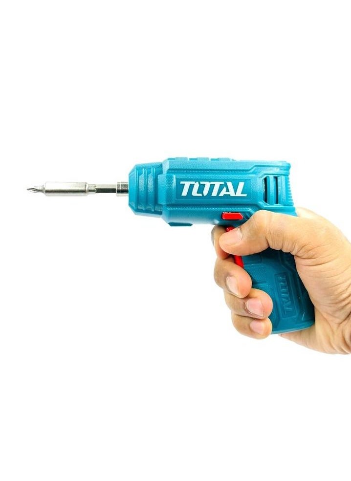 TOTAL - T0TAL TSDL10402 Cordless Screwdriver 4V Wireless Screwdriver Rechargeable 1.3Ah 4.81Wh Lithium-ion Battery - Image 1