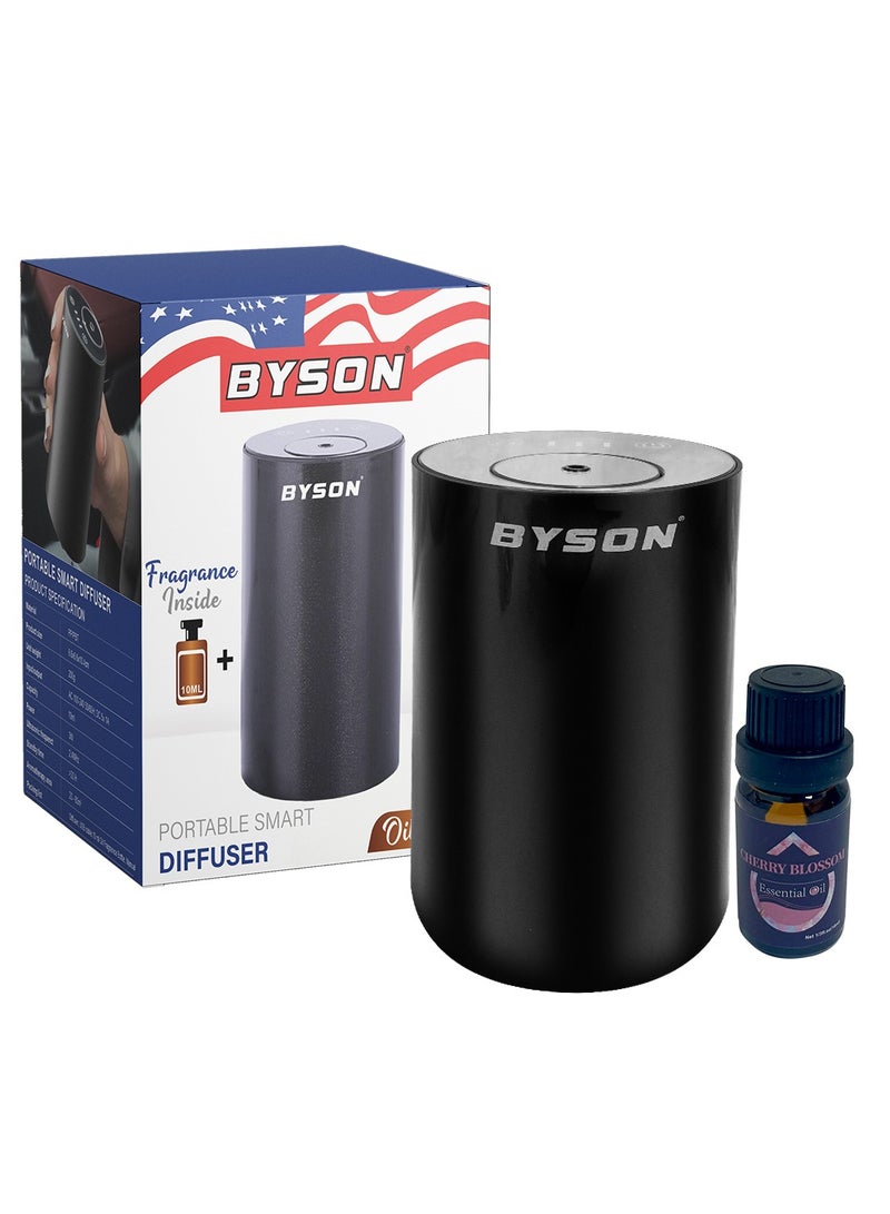 BYSON Ultrasonic Essential Oil Diffuser with Cherry Blossom Fragrance - Quiet Cool Mist Humidifier with LED Light, Auto Shut Off & Adjustable Settings for Home, Office, and Gifting (Cherry Blossom) - Image 2