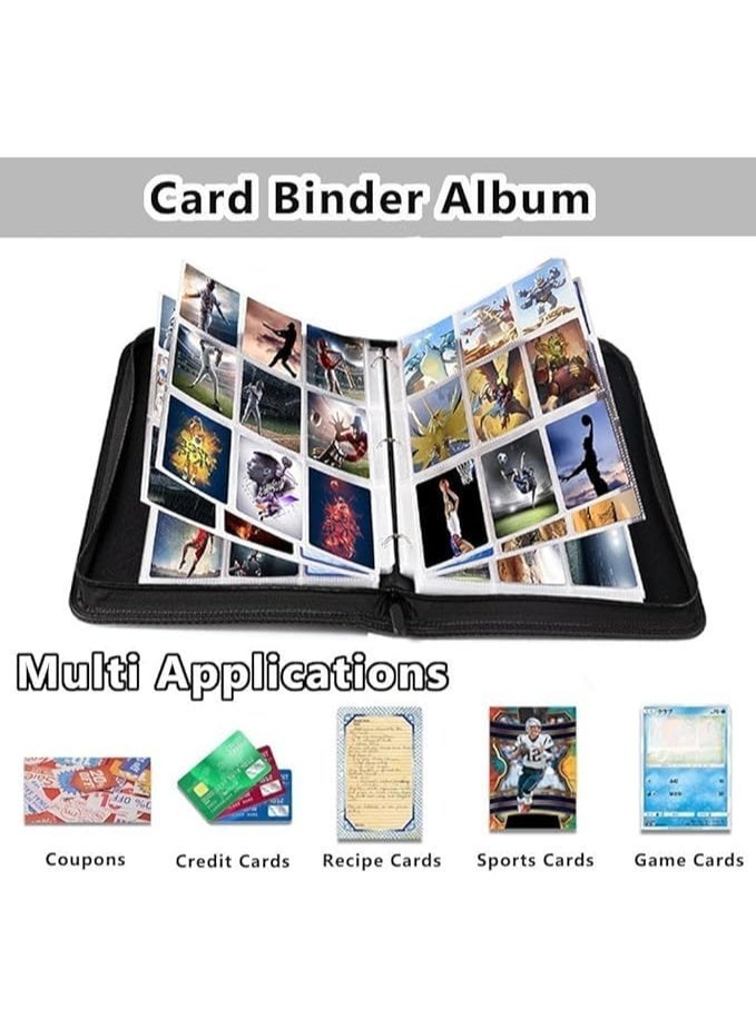TerraLUX Trading Card Binder ，990 Pockets Card Binder，9-slot double-sided inner pages, trading card collector's booklet with detachable card sleeve; suitable for trading cards, Magic: The Gathering (MTG), TCG, sports cards, and football cards. - Image 3