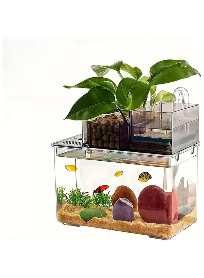 Variant Small Fish Tank With Filter Self Cleaning Betta Aquarium With Bottom Suction Silent Water Pump - Image 4