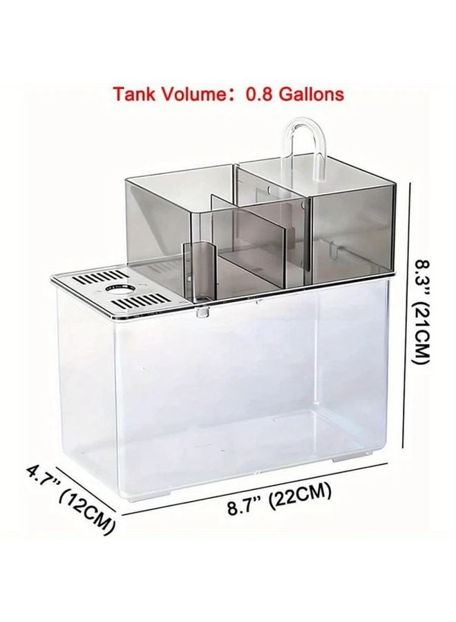 Variant Small Fish Tank With Filter Self Cleaning Betta Aquarium With Bottom Suction Silent Water Pump - Image 3