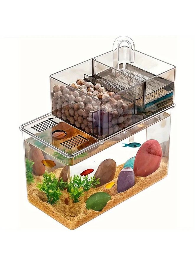 Variant Small Fish Tank With Filter Self Cleaning Betta Aquarium With Bottom Suction Silent Water Pump - Image 2