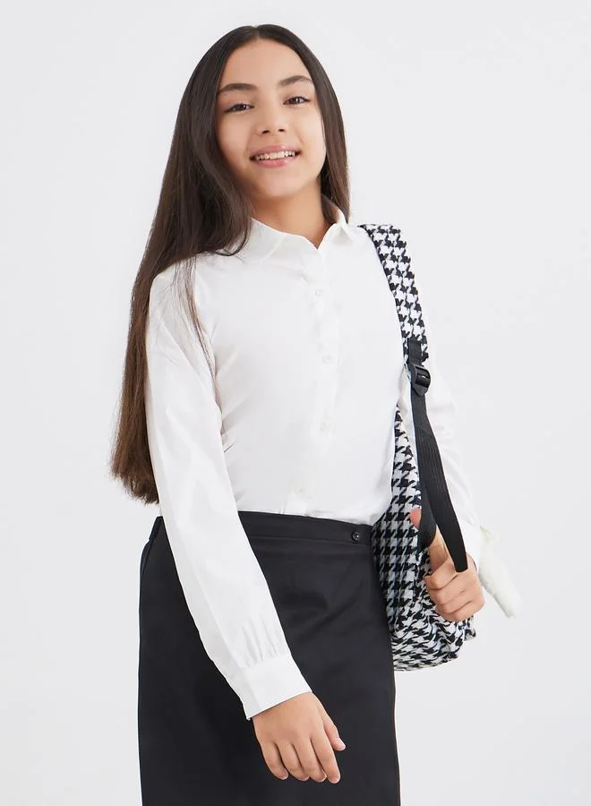 ستايلي Styli Girls Off White Peter Pan Collar Shirt