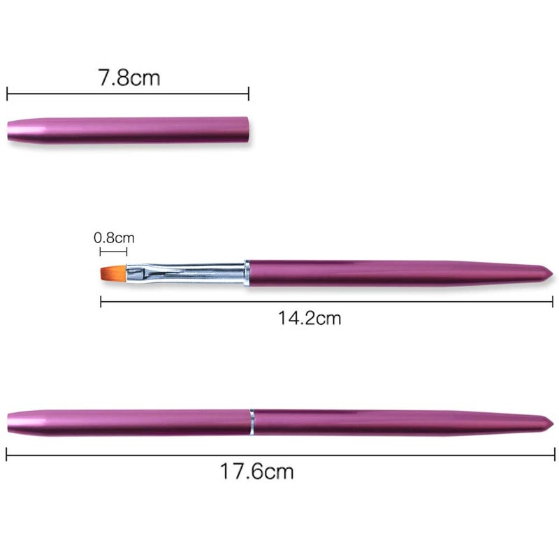 SILPECWEE 1Pc Kolinsky Nail Art Brushes, Acrylic Nail Brush Nail Clean Up Brush Nail Painting Pen UV Gel Builder, Dipping Powder, Poly Gel Extensions Manicure Brushes Salon Accessories - Image 2