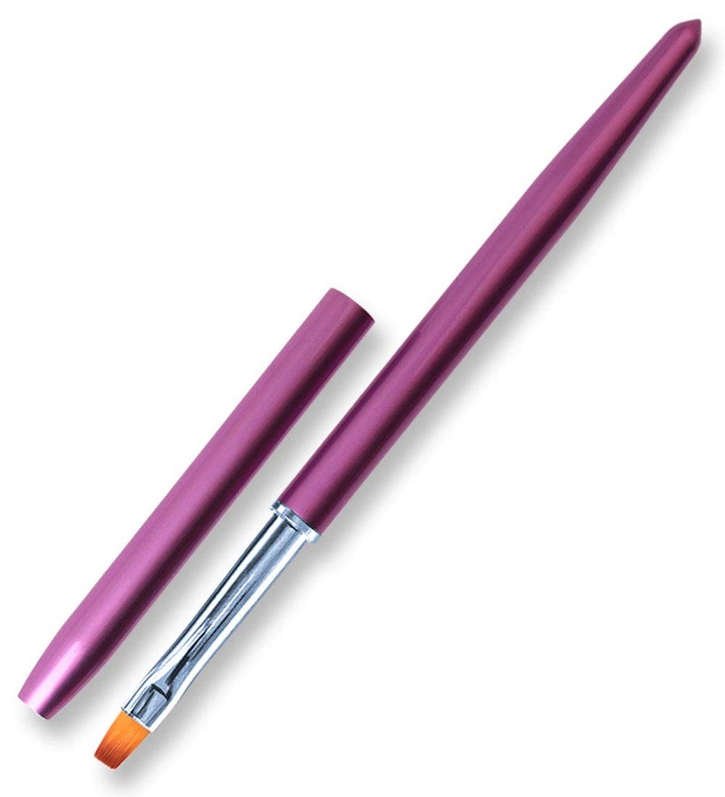 SILPECWEE 1Pc Kolinsky Nail Art Brushes, Acrylic Nail Brush Nail Clean Up Brush Nail Painting Pen UV Gel Builder, Dipping Powder, Poly Gel Extensions Manicure Brushes Salon Accessories - Image 1