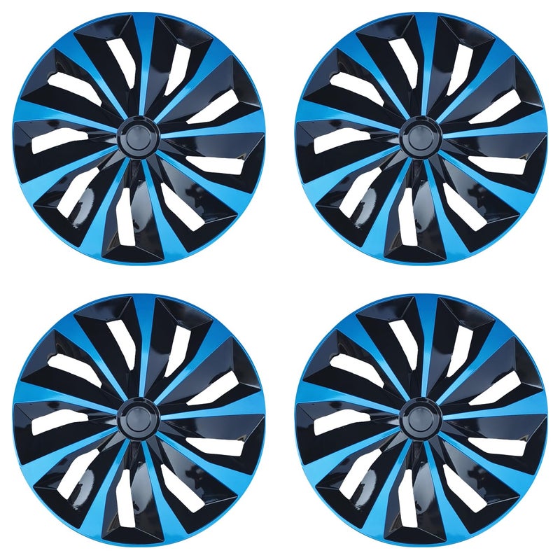 Aiqiying Hubcap Wheel Cover Replacement R15 Hub Caps UniversalFit Steel Wheel Rim Cover ABS Material Exterior Accessories for Car Truck SUV Van Set of 415inchBlueBlack - Image 3