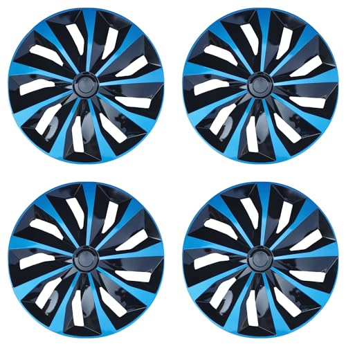 Aiqiying Hubcap Wheel Cover Replacement R15 Hub Caps UniversalFit Steel Wheel Rim Cover ABS Material Exterior Accessories for Car Truck SUV Van Set of 415inchBlueBlack - Image 1