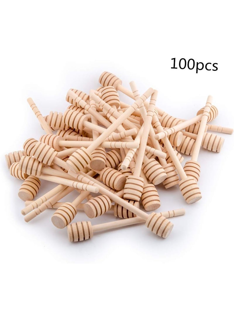 Alytimes 100Pack 6 Inch Portable Wooden Jam Honey Dipper Honey Sticks for Honey Jar Dispense Drizzle Honey 6inch 100pcs  - Image 2