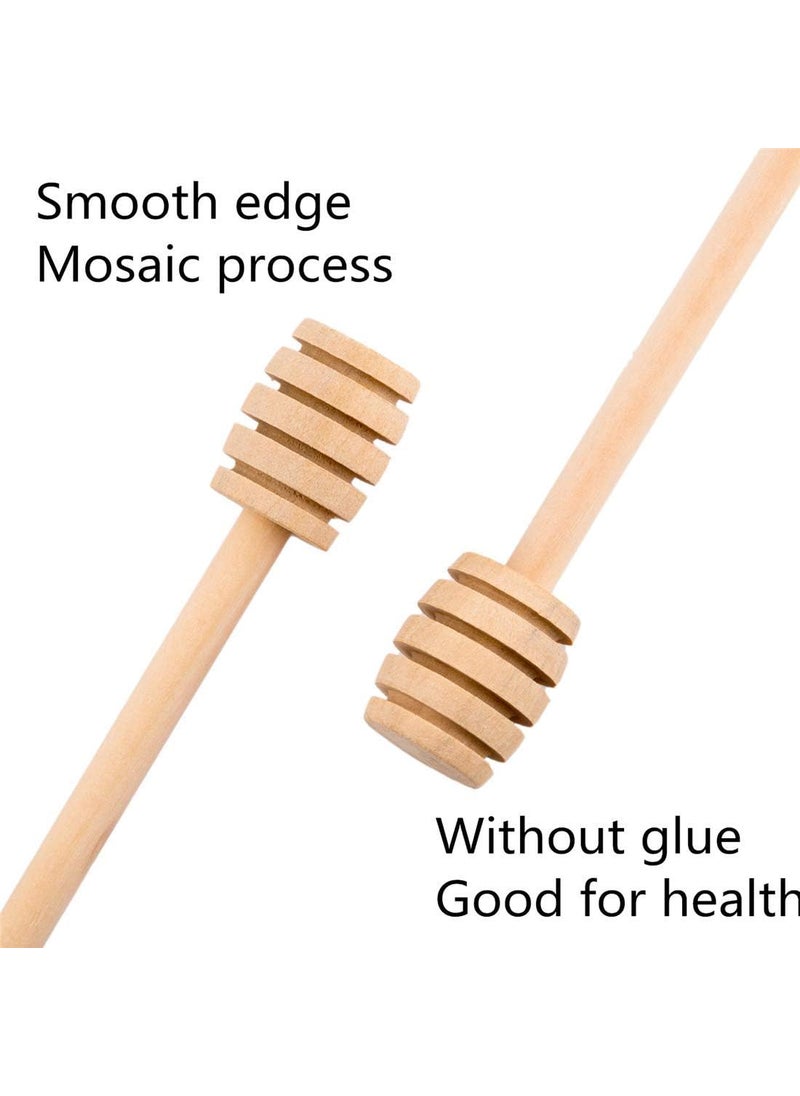 Alytimes 100Pack 6 Inch Portable Wooden Jam Honey Dipper Honey Sticks for Honey Jar Dispense Drizzle Honey 6inch 100pcs  - Image 3