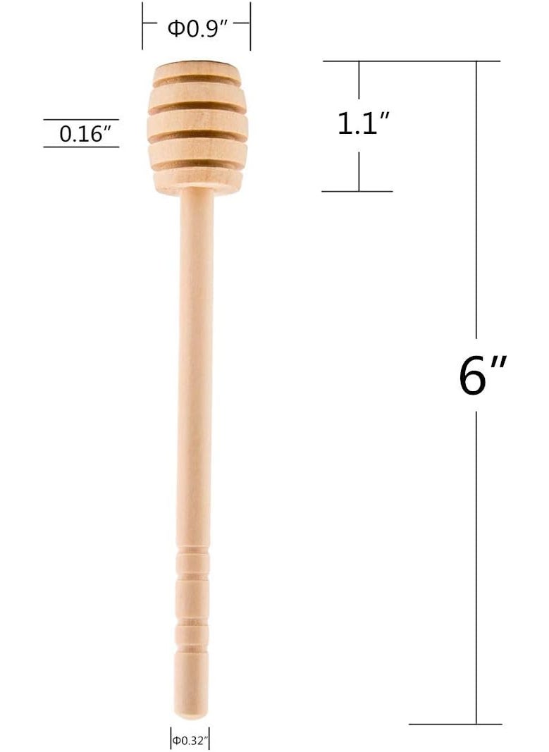 Alytimes 100Pack 6 Inch Portable Wooden Jam Honey Dipper Honey Sticks for Honey Jar Dispense Drizzle Honey 6inch 100pcs  - Image 4