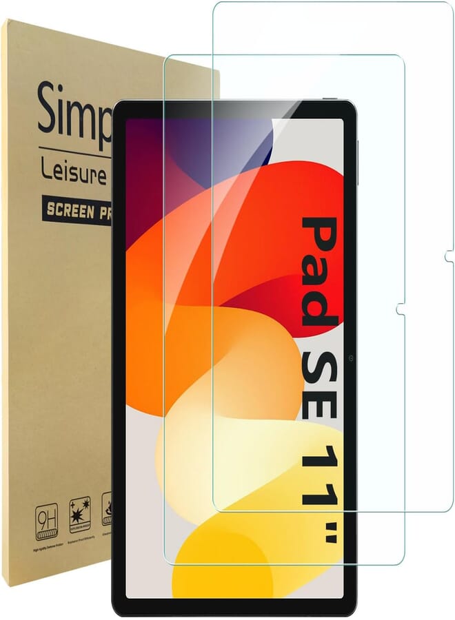 Simpeak 2 Pack Screen Protector Compatible with Xiaomi Redmi Pad SE 11 Inch 2023, Tempered Glass HD Screen Protectors Compatible with Redmi Pad SE 11 Inch 2023 [Anti-Scratch]