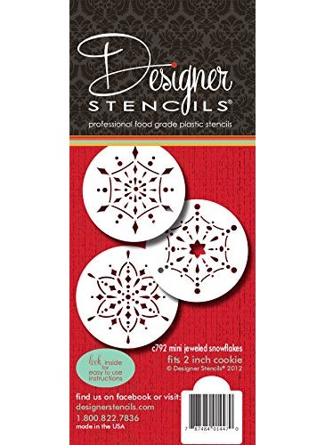 Designer Stencils - Designer Stencils C792 Mini Jeweled Snowflakes, Beige/semi-Transparent - Image 1