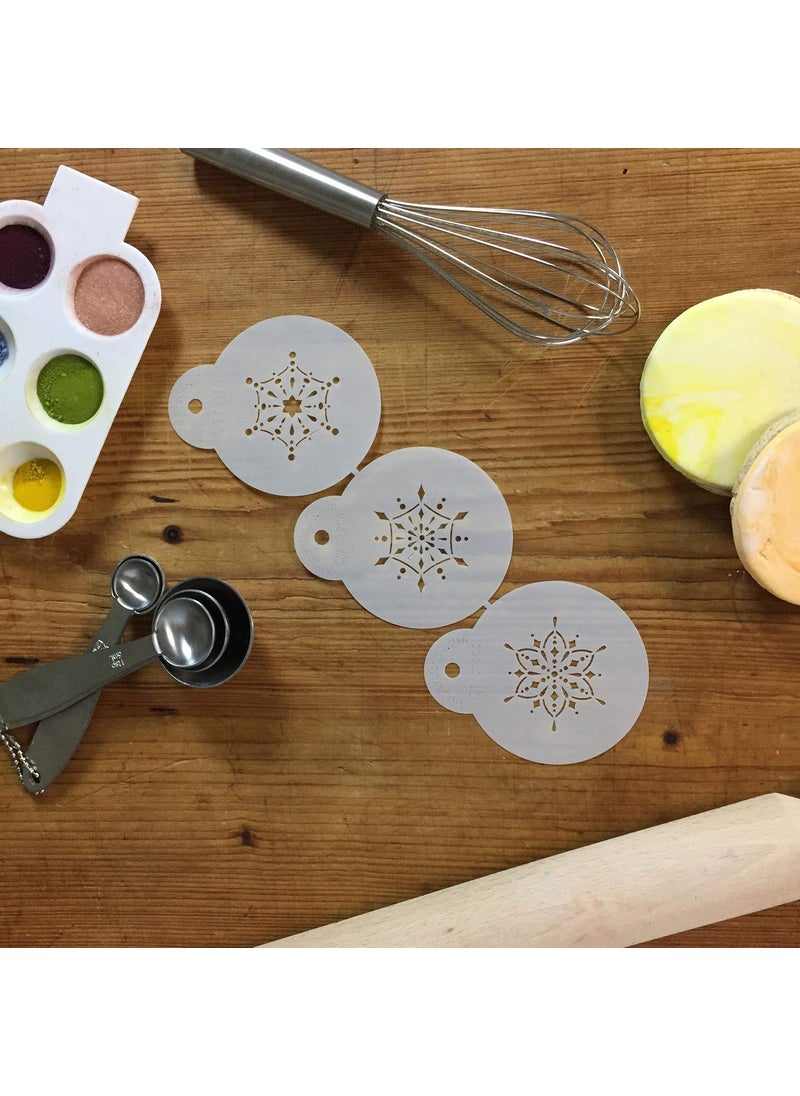 Designer Stencils - Designer Stencils C792 Mini Jeweled Snowflakes, Beige/semi-Transparent - Image 1
