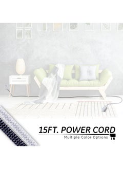 GE GE 3-Outlet Power Strip Extension Cord with Multiple Outlets 15 Ft Braided Short Cord Extension Cord Grounded Flat Plug Extension Cord ETL Listed White 40530  - Image 3