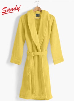 Sandy SANDY Luxury Cotton 100% Shawl Bathrobe, Unisex Plush Robe, Perfect for Spa and Shower, XL/2XL Size, Gold  - Image 1