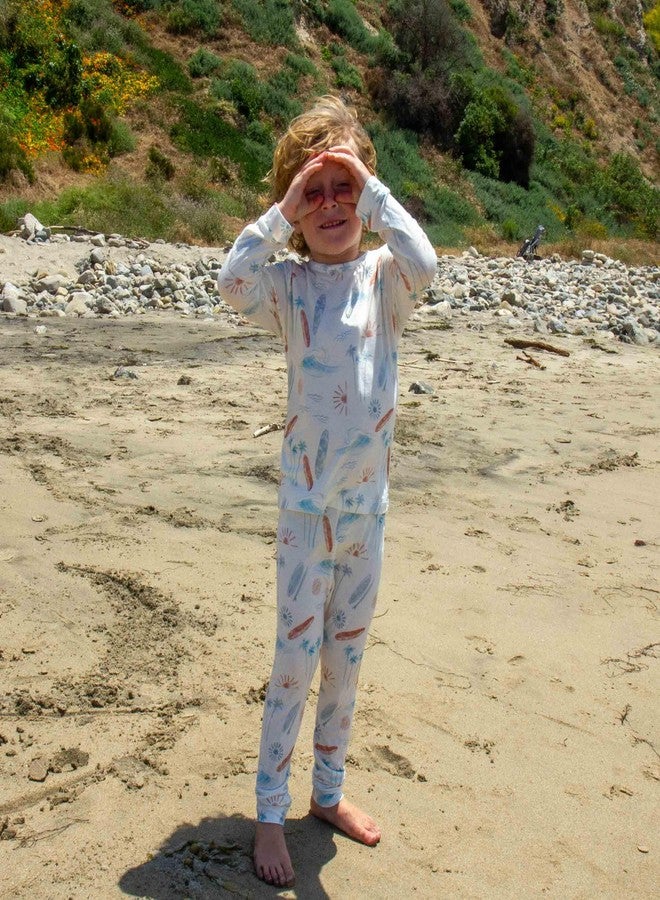 Shwally Two-Piece Pajama Sets in Organic Bamboo - Featuring 11 Signature Prints (US, Age, 4 Years, Surf) - Image 2