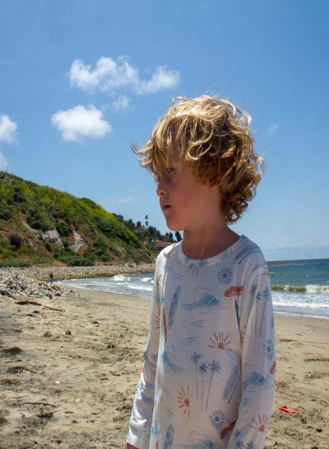 Shwally Two-Piece Pajama Sets in Organic Bamboo - Featuring 11 Signature Prints (US, Age, 4 Years, Surf) - Image 5