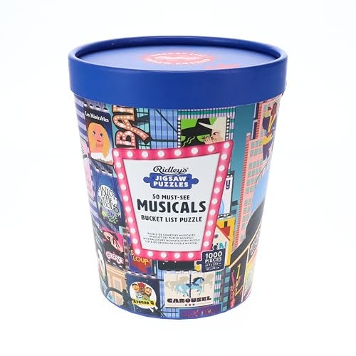 Ridley's Ridleys 50 MustSee Musicals Bucket List 1000Piece PuzzleUnique Graphics of Popular Broadway Musicals in New York CityRoom Dcor After CompletionGreat Gift for Musical Lovers - Image 3