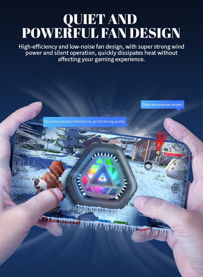 20w Mobile Cooler, Gaming Phone Cooler With RBG, Mini Phone Cooling Fan, Magnetic Adsorption, Lightweight And Portable Semiconductor Cooler.  - Image 2