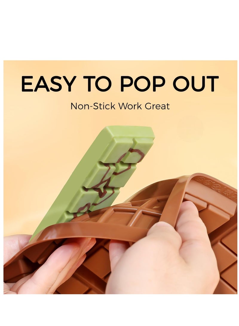 قالب بار الشوكولاتة - قالب سيليكون غير لاصق لألواح الشوكولاتة المصنوعة منزليًا والحلوى والوجبات الخفيفة | قالب سيليكون عميق صالح للطعام لشوكولاتة الحليب وألواح الفستق والمزيد - مرن وسهل الفك - Image 4