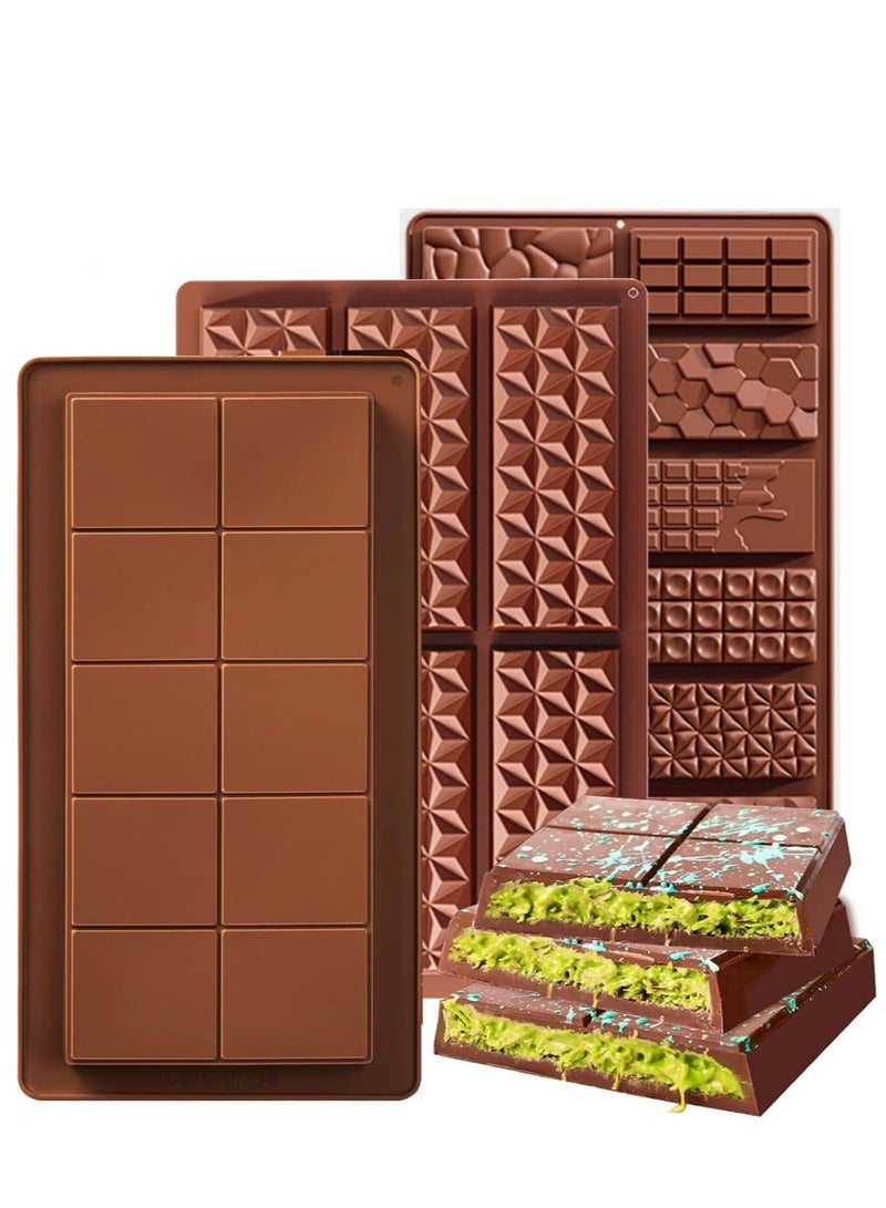 قالب بار الشوكولاتة - قالب سيليكون غير لاصق لألواح الشوكولاتة المصنوعة منزليًا والحلوى والوجبات الخفيفة | قالب سيليكون عميق صالح للطعام لشوكولاتة الحليب وألواح الفستق والمزيد - مرن وسهل الفك - Image 1
