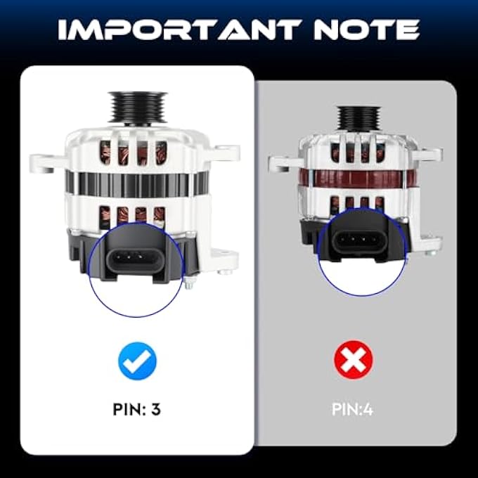 SEHNSUCHT Alternator Replacement New Compatible with CHEVROLET AVEO 2004-2008, for SUZUKI Swift+ 2004-2008, for PONTIAC WAVE 2005-2008, 12V, 85Amp, CW, S6, IR/IF, Replace for : 96540542, 96838439(Only for 1.6L) - Image 3