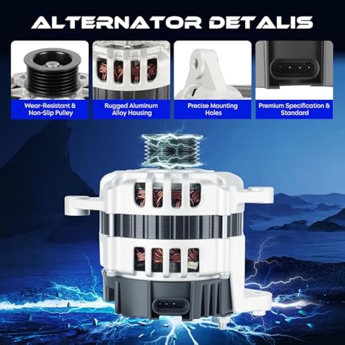 SEHNSUCHT Alternator Replacement New Compatible with CHEVROLET AVEO 2004-2008, for SUZUKI Swift+ 2004-2008, for PONTIAC WAVE 2005-2008, 12V, 85Amp, CW, S6, IR/IF, Replace for : 96540542, 96838439(Only for 1.6L) - Image 2