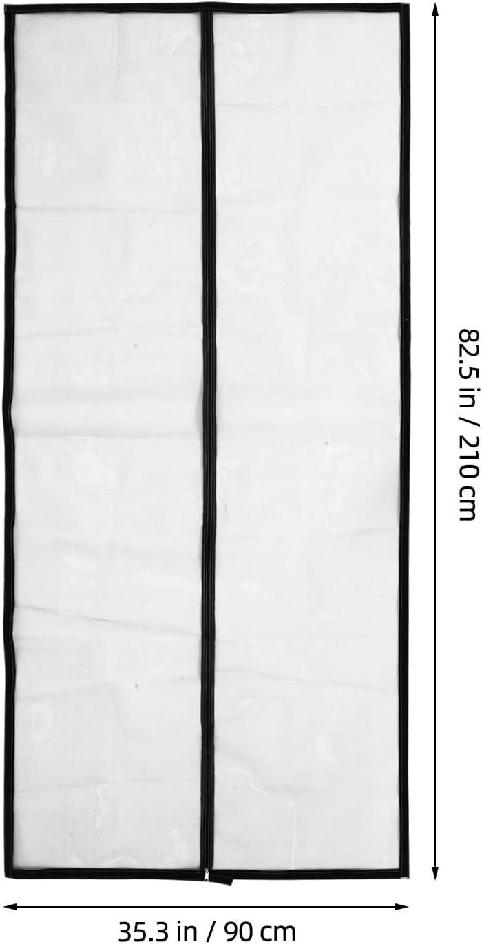 Abaodam Heavy Duty Cat Zipper Screen Door with Grey Mesh and Black Tape, 90x210cm Pet Screen Door Barrier for Indoor Use to Prevent Cats and Small Dogs from Escaping - Image 2