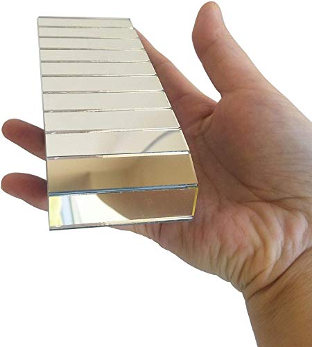 ACFENG Rectangular Mirrors Mosaic Tiles,Self-Adhesive Roll Glass Mosaic,Mosaic Mirror Titles, 94PCS one Bag (Silver) - Image 5