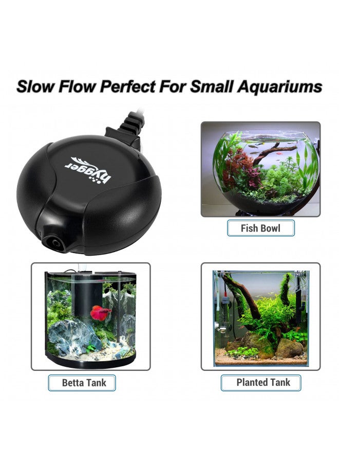 Hygger Quiet Mini Air Pump for Aquarium 1.5 Watt Oxygen Fish Air Pump for 1-15 Gallon Fish Tank with Air Stone Air Tubing Clip Black - Image 2