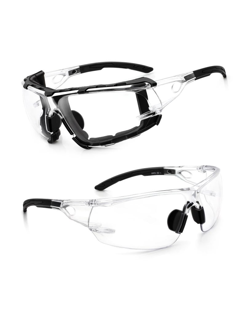 Zikra Safety Glasses - Anti Fog Wraparound Lenses - Removable Foam Gasket - ANSI Z87.1 Protective Eyewear - Impact Resistant, High Impact, Vented Sides, For Construction, Laboratory, Chemistry Class - Image 1