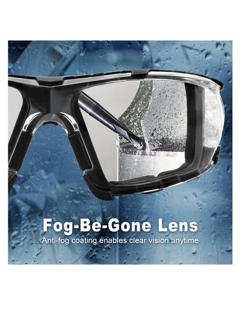 Zikra Safety Glasses - Anti Fog Wraparound Lenses - Removable Foam Gasket - ANSI Z87.1 Protective Eyewear - Impact Resistant, High Impact, Vented Sides, For Construction, Laboratory, Chemistry Class - Image 4