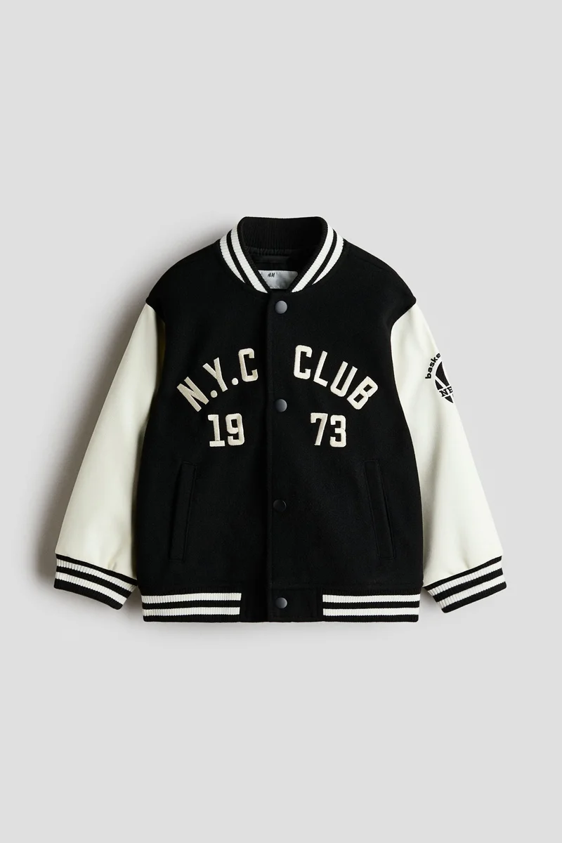 H&M Motif-detail baseball jacket