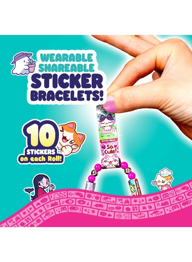 Sky Castle Sticki Rolls Series 2 Band Capsule - DIY Wearable Sticker Bracelet for Kids, Includes 50 Collectible Stickers, Arts and Crafts Jewelry Activity, Sky Castle Model SR103 - Image 3