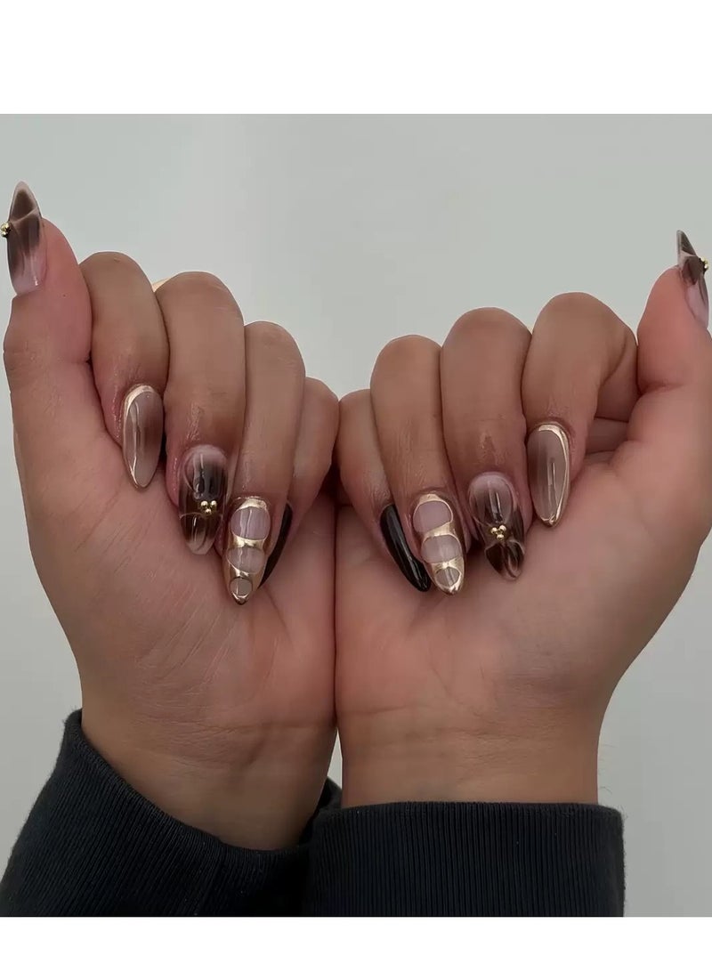 SYNSYB French Tip Press On Nails - Package Soft Gel French false Nails Short, Salon-quality Press On Nails, Seamless Glue-on Nails for Woman Nail Art Manicure - Image 3