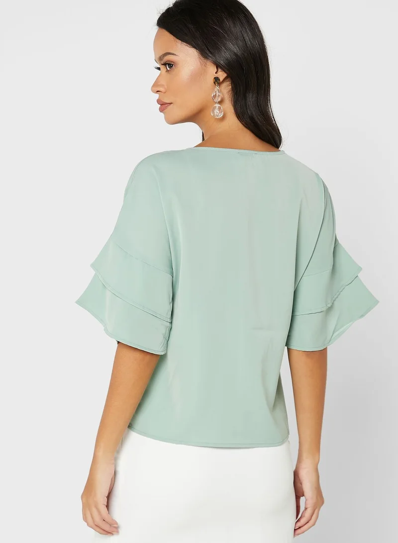ELLA Ruffle Sleeve Top
