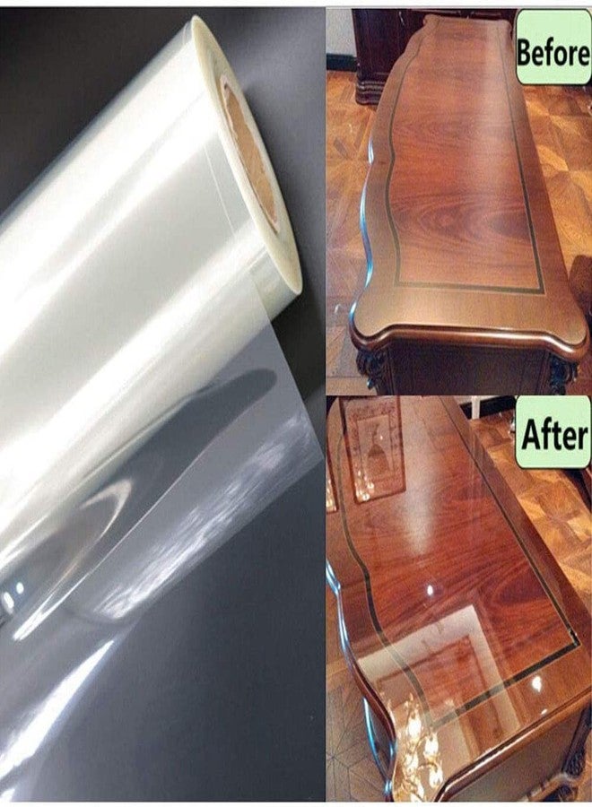 HAPPYMATES Multi Size Table Protector - Wood Grain Vinyl Transparent Plastic Protective Dining/Meeting Table (1 Ft X 4 Ft) - Image 4