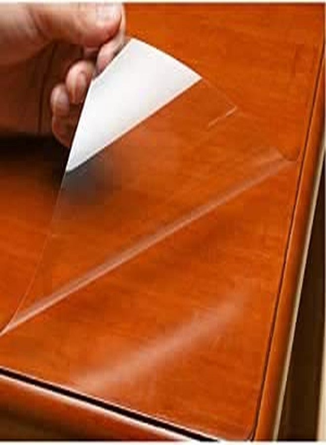 HAPPYMATES Multi Size Table Protector - Wood Grain Vinyl Transparent Plastic Protective Dining/Meeting Table (1 Ft X 4 Ft) - Image 2