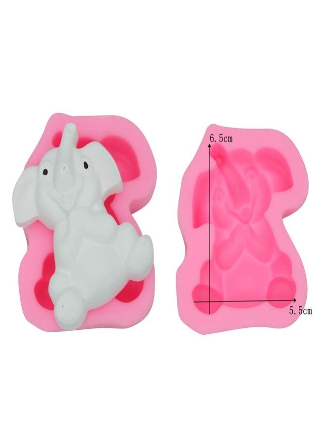 HiParty 6Pcs/Set Elephant Silicone Molds & Stainless Steel Cookie Cutters for Baby Shower, Elephant Fondant Gum Paste Cake Topper Decoration Tools Boy Girl Baby Shower Birthday Party Favors Supplies - Image 2