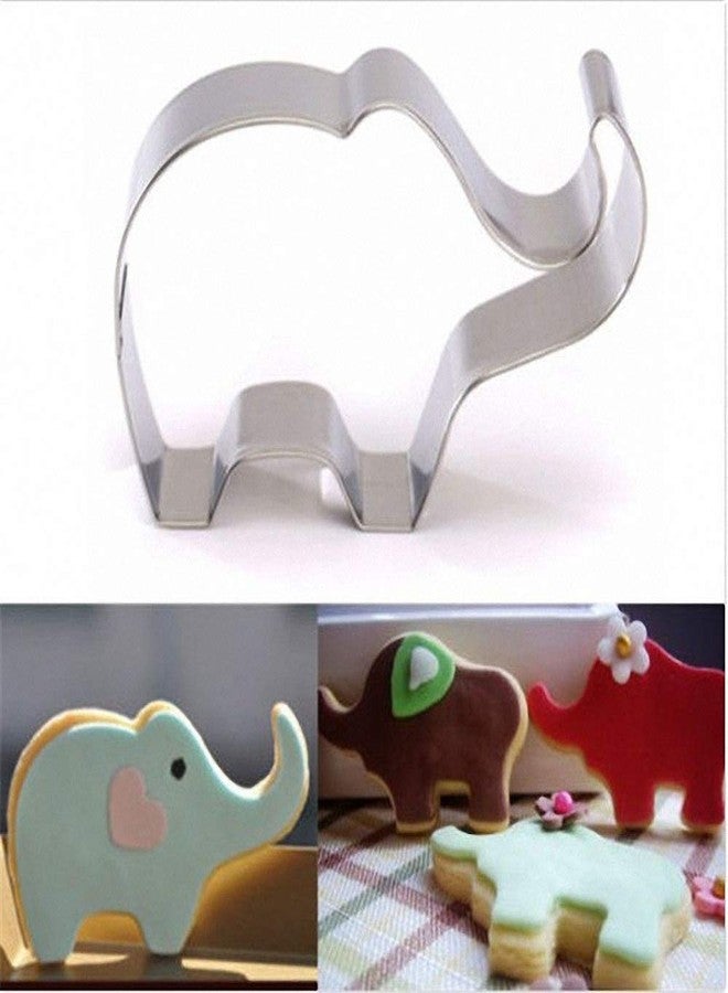 HiParty 6Pcs/Set Elephant Silicone Molds & Stainless Steel Cookie Cutters for Baby Shower, Elephant Fondant Gum Paste Cake Topper Decoration Tools Boy Girl Baby Shower Birthday Party Favors Supplies - Image 4