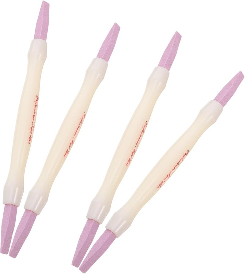 Healifty 4pcs Dual-Ended Quartz Stone Cuticle Stick and Nail File Set Double Head Nail Dead Skin Remover Pen for Manicure and Pedicure Precision Filing Tool for Home and Expert Use - Image 1