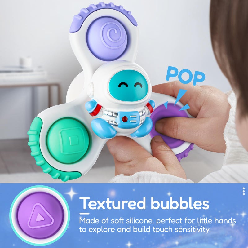 ALASOU 3PCS Pop Suction Cup Spinner Sensory Airplane Travel Toys for 1 Year Old Boy Girl Infant Toddlers|Novelty Spinning Tops 12 18 Months|1 2 Year Old Boy Birthday Gift|Baby Bath Toy Kids Ages 1-3 - Image 5