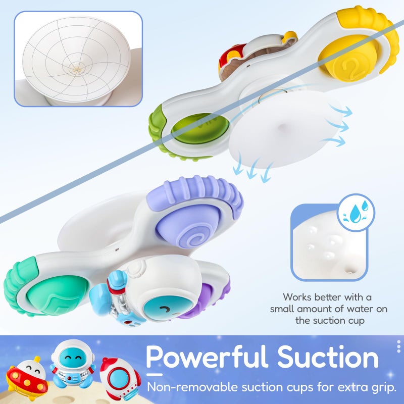 ALASOU 3PCS Pop Suction Cup Spinner Sensory Airplane Travel Toys for 1 Year Old Boy Girl Infant Toddlers|Novelty Spinning Tops 12 18 Months|1 2 Year Old Boy Birthday Gift|Baby Bath Toy Kids Ages 1-3 - Image 4
