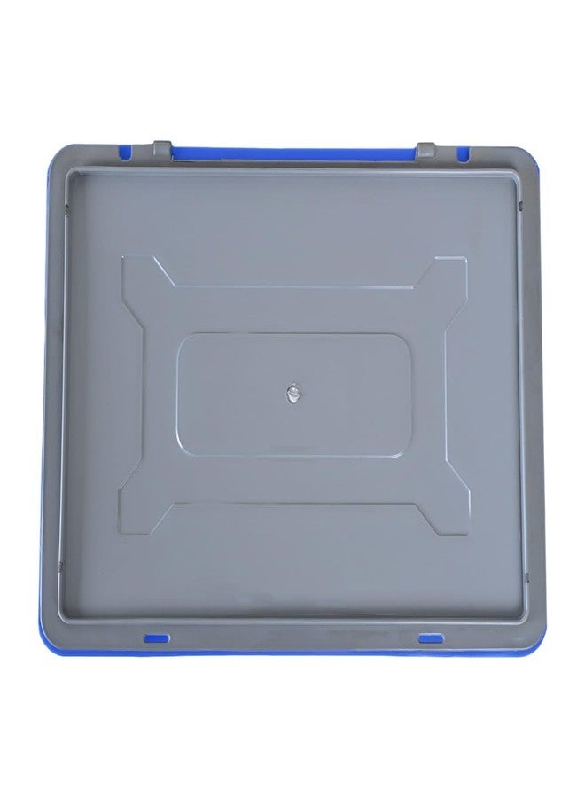 SES QTek صندوق بلاستيكي متعدد الأغراض من SES QTek، أبعاده 400×300×120 مم، مزود بغطاء، صندوق أزرق متين محمول للتخزين | عبوة من قطعة واحدة - Image 4