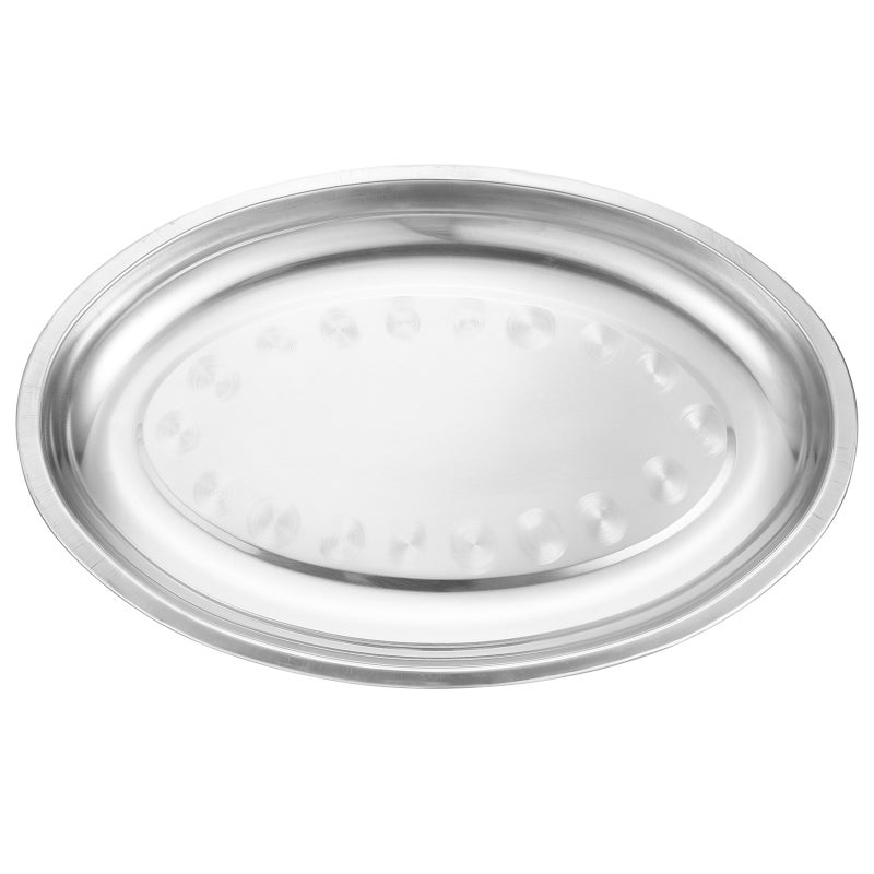 1pc Stainless Steel Plate Steaming Fish Plate Snack Desserts Service Tray - Image 4