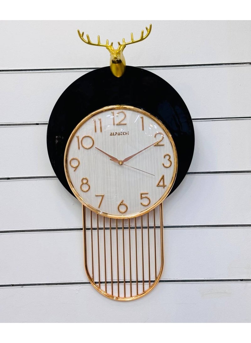 Luxury Modern Wall   Clock With Deer Head Accent