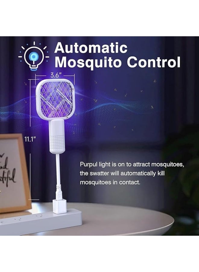 مضرب كهربائي للبعوض - جهاز صاعق ذباب قابل لإعادة الشحن عبر منفذ USB مع شبكة عالية الجهد - قاتل حشرات محمول باليد للبعوض والذباب والحشرات - آمن وخفيف الوزن (ألوان متنوعة) - Image 4