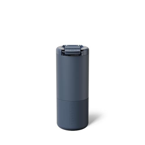 BrÃ¼Mate BrMate Strova 18oz 100 Leakproof Insulated Coffee Mug CeramicLined Interior BuiltIn Silicone Sleeve for Travel Locking Flip Lid Nightfall Blue - Image 1